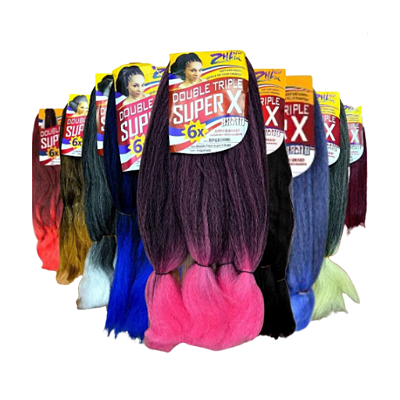 JUMBO SUPER X COLORIDO- CABELO PARA TRANÇA - 400g - ZHANG HAIR - BOX BRAIDS