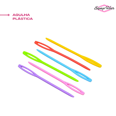 AGULHA PLÁSTICA COLORIDA - AGULHA PARA FIOS DE CEDA E CETIM - AGULHA PARA TAPEÇEIROS/UNIDADE
