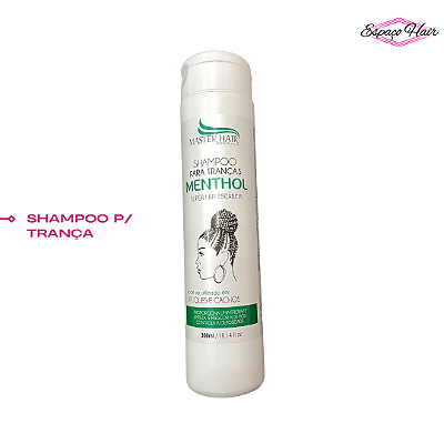 SHAMPOO MENTHOL PARA TRANÇAS - MASTER HAIR BRASIL - 300ML