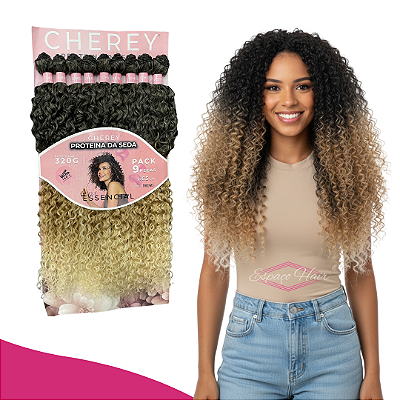 CABELO CACHEADO LUXE ESSENCIAL - PROTEINA DA SEDA - CHEREY - 300G -65CM-ENTRELACE