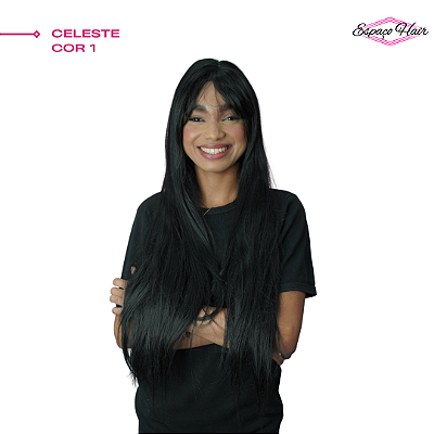 PERUCA WIG CELESTE COR 1 - COM FRANJA - ORGANICA - FASHION LINE