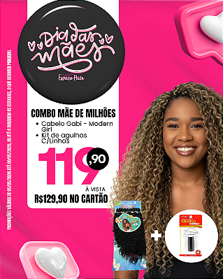 COMBO CABELO GABI + KIT DE AGULHA COM LINHA