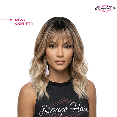 WIG DIVA COR TT4 - CURTA ONDULADA COM FRANJA - WIG WCP0015