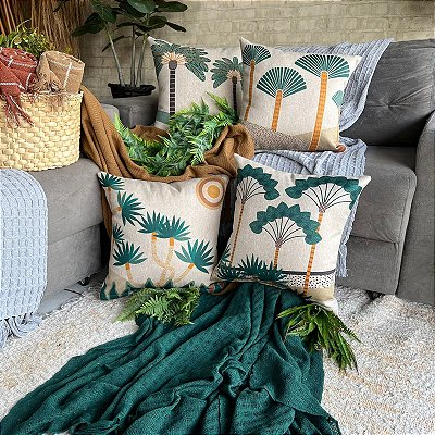 Capa de Almofada bella Estampada 45x45 (palmeira verde)