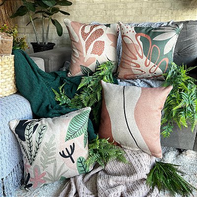 Capa de Almofada bella Estampada 45x45 (orgânica rosé)