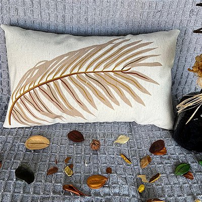 Capa Baguete linho Estampada 30x50 (folha rosé)