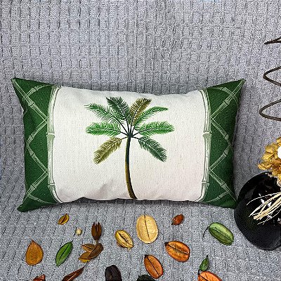 Capa Baguete linho Estampada 30x50 (coqueiro I)