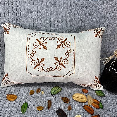 Capa Baguete linho Estampada 30x50 (moldura terracota II)