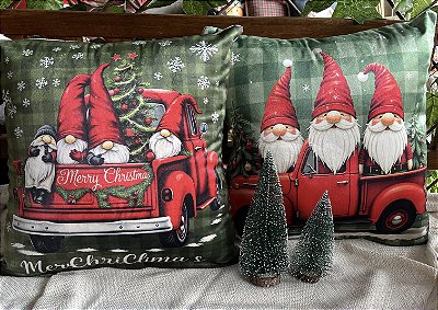 Capa para almofada "Natalina " estampada de veludo ( 45x45 ) KIT 16