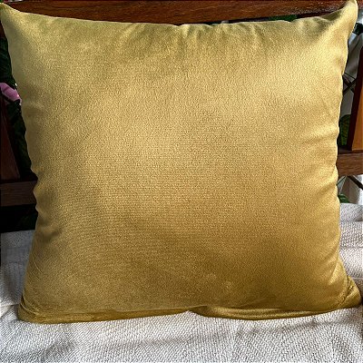 Capa almofada veludo liso ( 45x45 ) Mostarda
