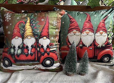 Capa para almofada "Natalina " estampada de veludo ( 45x45 ) KIT 24