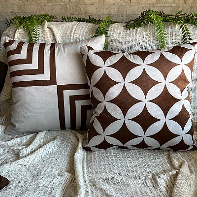 Capas para almofadas de veludo estampado geometrico 1 (45x45) kit com 2 peças