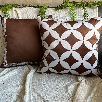 Capas para almofadas de veludo estampado geometrico 3 (45x45) kit com 2 peças