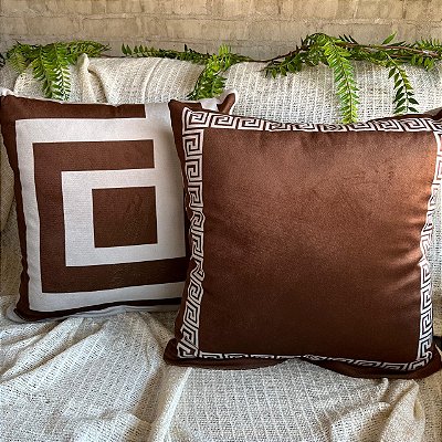 Capas para almofadas de veludo estampado geometrico 4 (45x45) kit com 2 peças