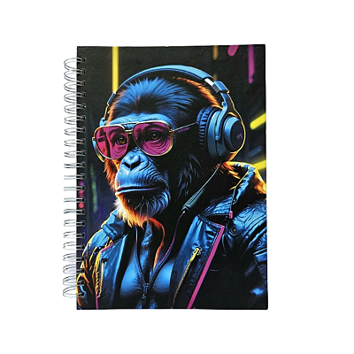 Caderno Universitário 10 matérias 200 folhas Macaco Colors
