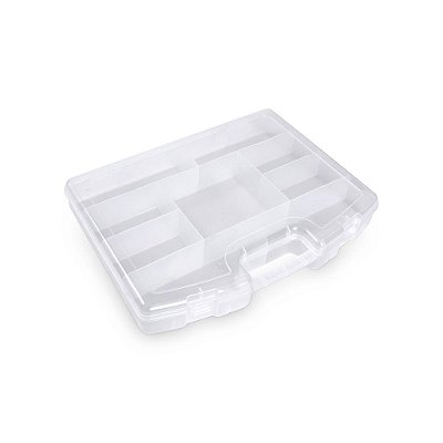 Maleta Transparente com Alça e Trava Organizador com Divisórias