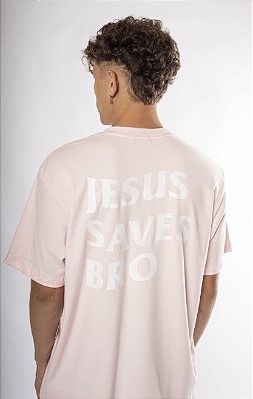 HERE I AMⓇ JESUS SAVES BRO ROSA BEBÊ UNISSEX