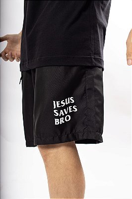 BERMUDA PRETA JESUS SAVES BRO
