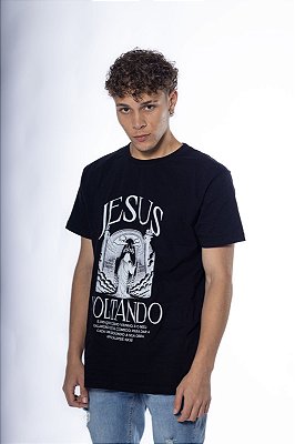 CAMISETA JESUS ESTÁ VOLTANDO PRETA UNISSEX
