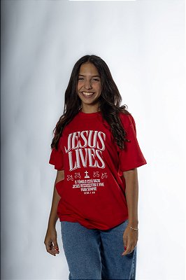 HERE I AMⓇ JESUS LIVES VERMELHA UNISSEX