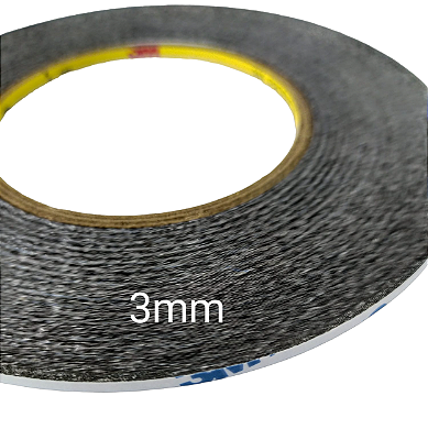 Fita Dupla Face 3M Preta 3mm /50m Alta Qualidade