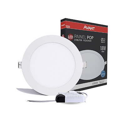 PAINEL LED EMBUTIDO REDONDO 22CM 18W 6500K BIV - AVANT