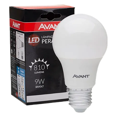 LÂMPADA LED PÊRA 9W 6500K  COM 6 UNIDADES - AVANT