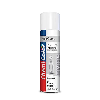 TINTA SPRAY BRANCA BRILHANTE - CHEMICOLOR
