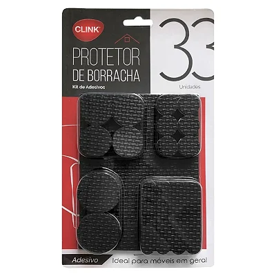 PROTETOR BORRACHA ADESIVO C/33 PÇS DIV. CLINK