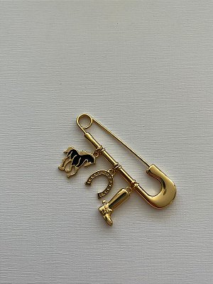 Broche Tordilho Negro - Dourado