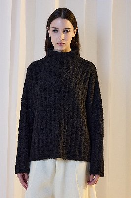 SUÉTER REFÚGIO PRETO - 100% LÃ DE ALPACA