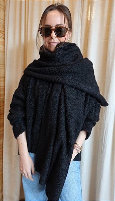 CACHECOL PRETO - 100% LÃ DE ALPACA