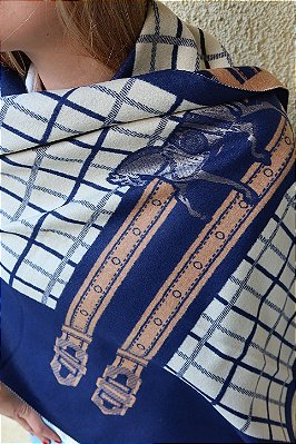 Pashmina Equestre Azul