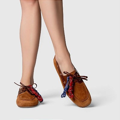 Loafer Dockside Carrano + A.mar Couro Suede Marrom Saddle