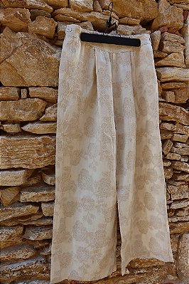 Pantalona 100% Linho | Texturizado Floral