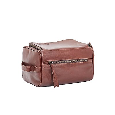 Necessaire em couro com tampa | Arandu