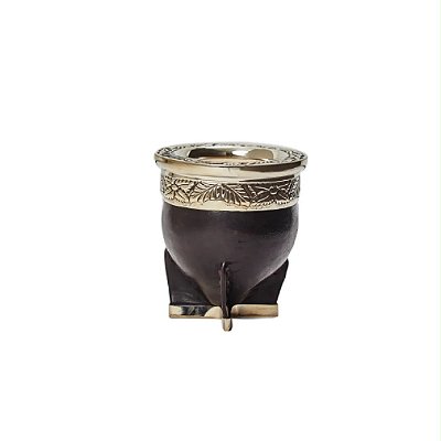 Mate Imperial com Base Cinzelada à Mão - couro café | Arandu