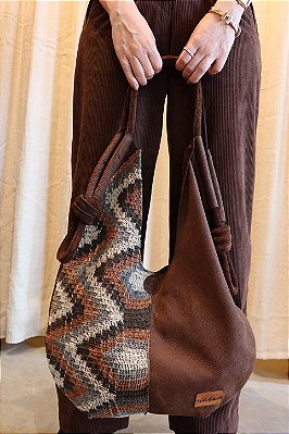 Bolsa Maxi Tote - Couro & Chaguar argentino