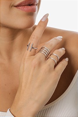 ANEL MINIMALISTA AJUSTÁVEL T-RÓDIO BRANCO