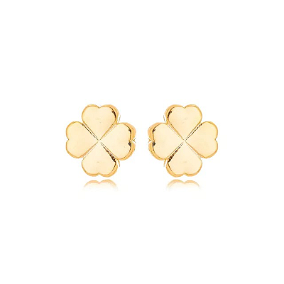 BRINCO TREVO LISO DELICADO - OURO