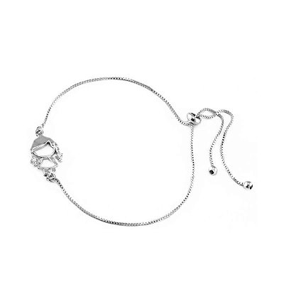 PULSEIRA GRAVATA MENINA ZIRCÔNIA BRANCA