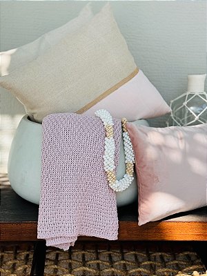 Almofada Canela Crua e Rosa