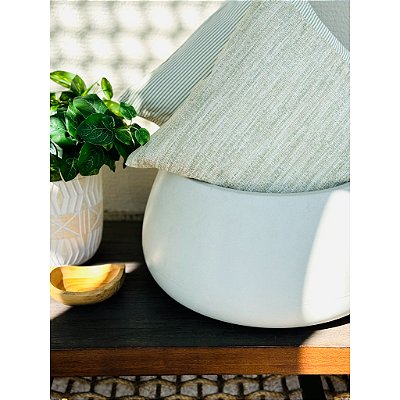 Almofada Londres Branca e Verde