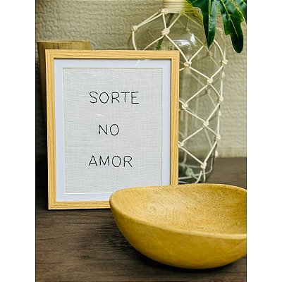 Quadro Madeira Sorte No Amor