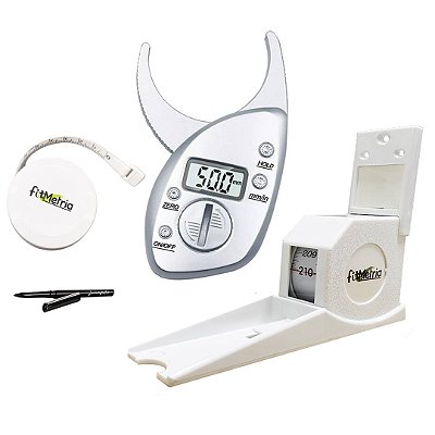 Kit Avaliação Física Adipômetro Digital Medidor de Gordura Com Estadiômetro - Fitmetria