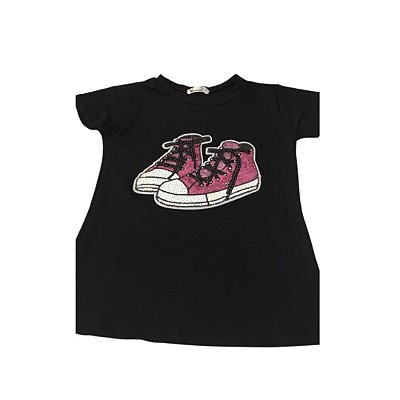 Camiseta Preta Tenis Pink