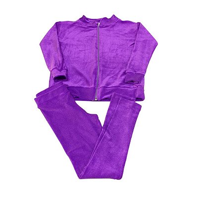 Conjunto Esportivo Velour Lilás