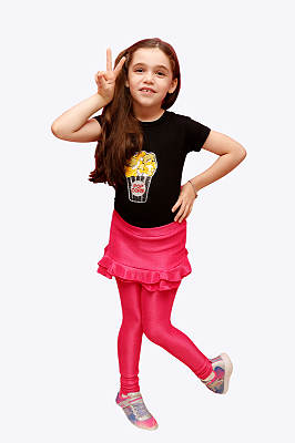 Legging Com Saia Canelada Pink