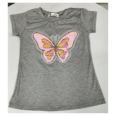 Camiseta Cinza Borboleta