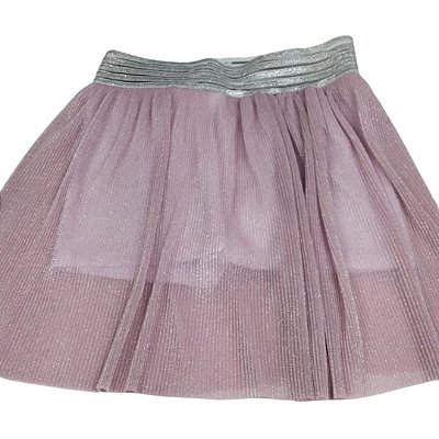 Saia Plissada Rosa Bebe